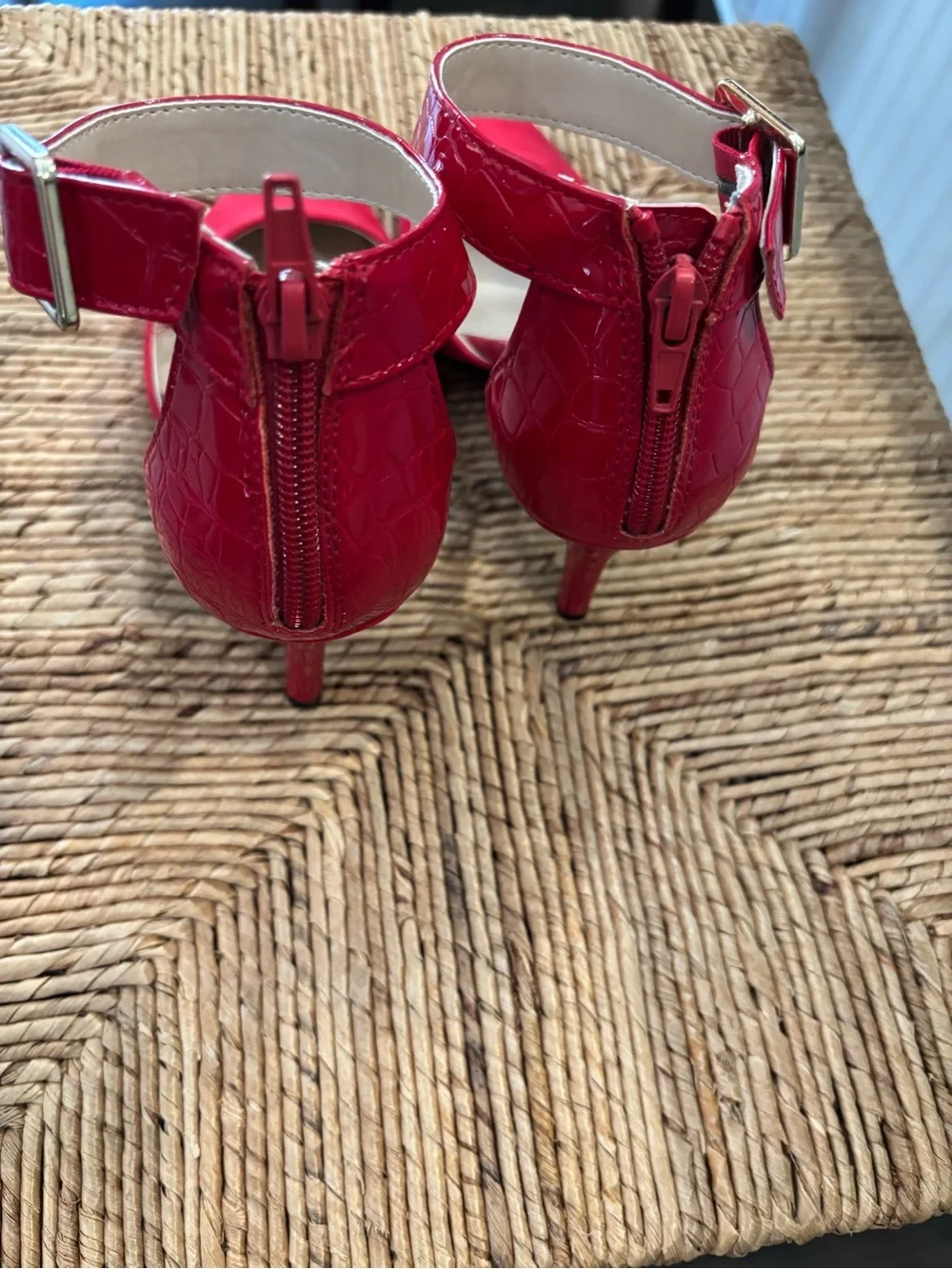 Style & Co. Red Pointed-Toe Ankle-Strap Stiletto Heels